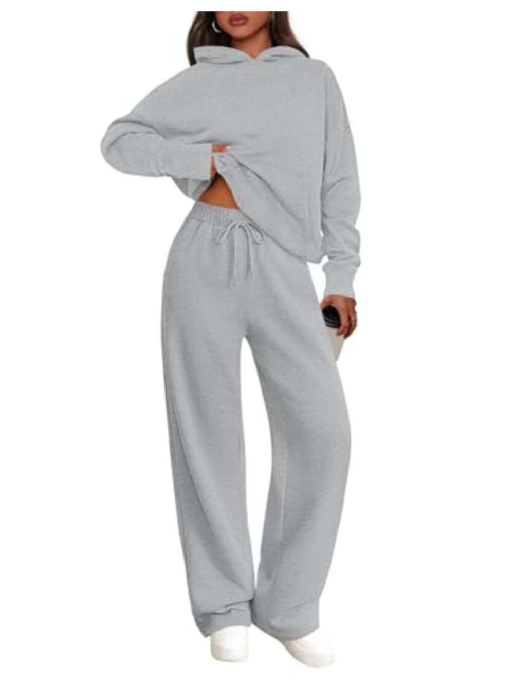 PRETTYGARDEN 2 Piece Sweatsuit Hoodie & Wide Leg Sweatpants Lounge Set - Picture 1 of 6